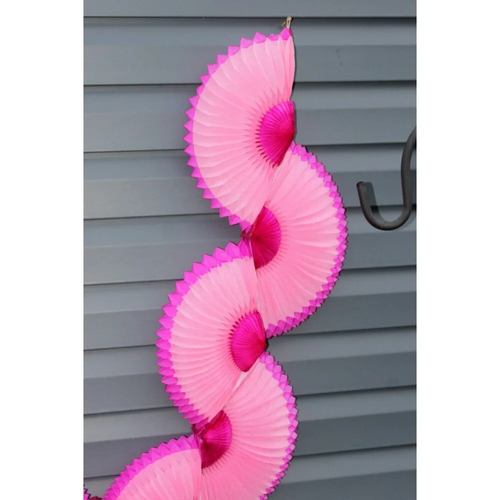 Long Vintage Colorful Sunflower Honeycomb Accordion Streamer Decor Birthday PINK